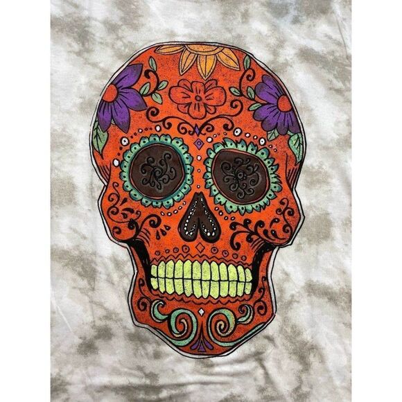 Fosforos Galileo Day Of The Dead Top Women's LARGE Dia De‎ Los Muertos Skull NEW - Picture 4 of 9